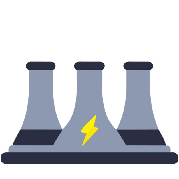 Icona della centrale elettrica forme colorate
