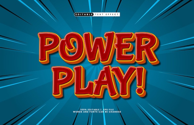 パワープレイ 編集可能なテキストエフェクト 遊び心のあるおもちゃとゲームテーマ