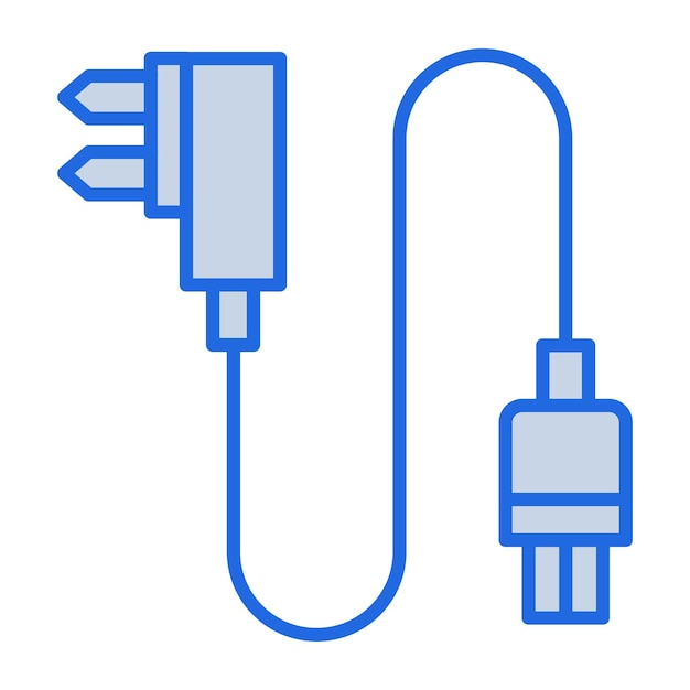 Power Plug Blue Tone Illustration
