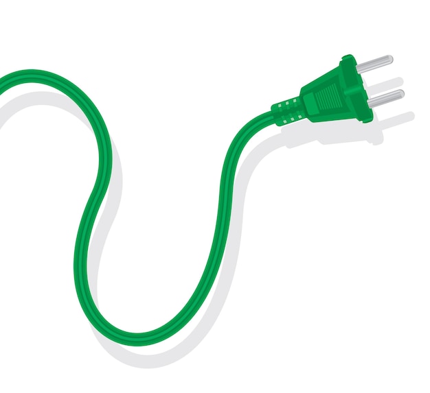 power plug cord on white.