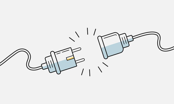 Power plug with wire and socket symbol. Vector illustration. EPS 10