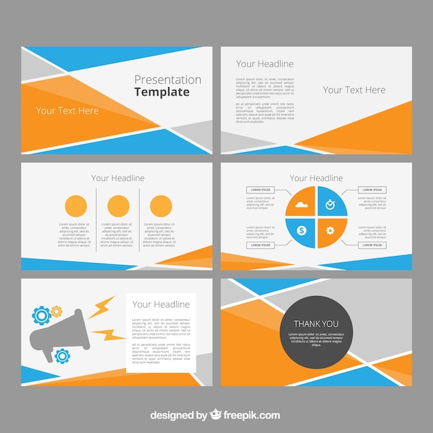 Power point template with abstract shapes