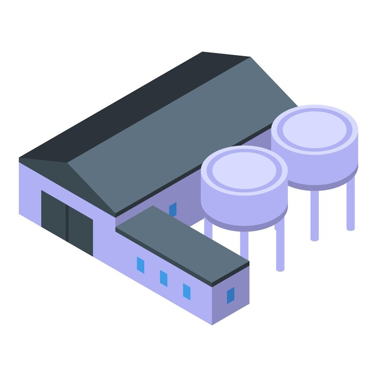 Vector power reactor icon isometric vector nuclear station generation tower
