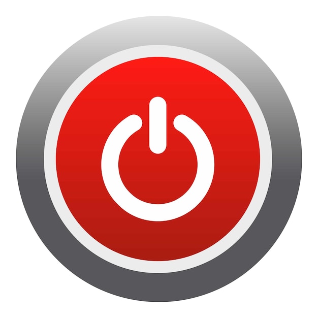 power red button icon flat illustration of power red button vector icon for web