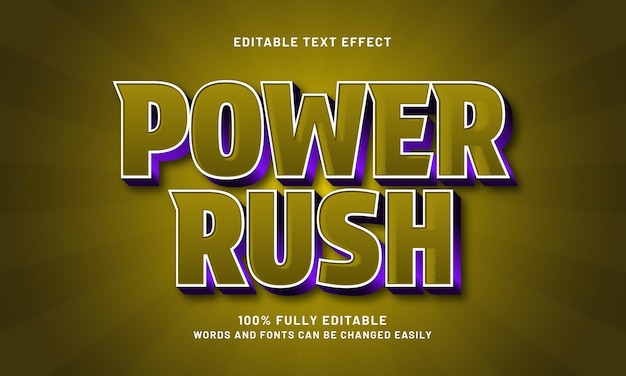 power rush редактируемый текстовый эффект с супер и геройской темой