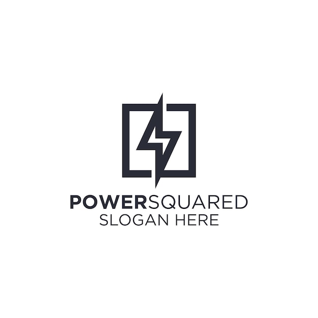 Vector power squared logo design template