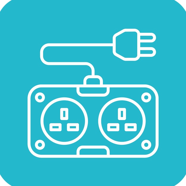 Vector power strip vector icon can be used for electrician tools iconset