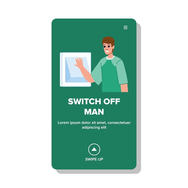 Vector power switch off man vector