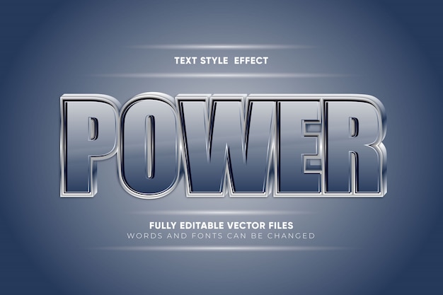 Power tekst stijl effect vector