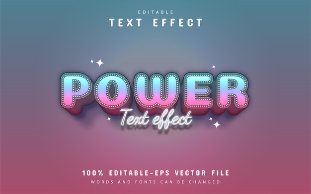 Power text - редактируемый текстовый эффект в стиле 3d градиента