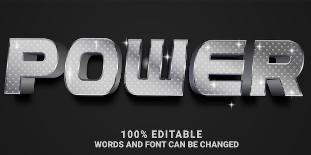 power text effect editable metallic and shiny text style