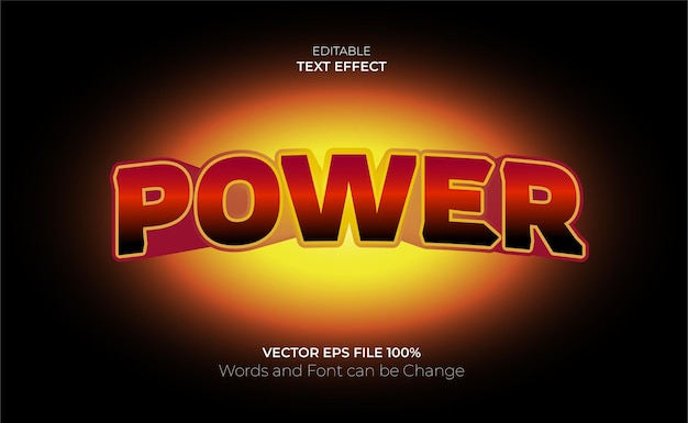 Vector power text effect for super heroes