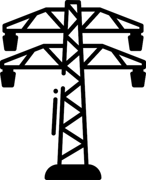 Power tower glyph en lijnvector illustratie