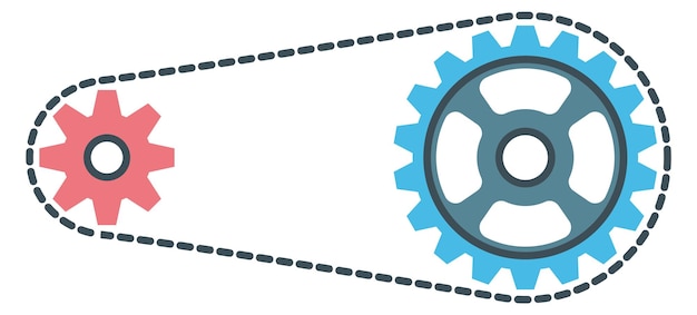 Vettore icona della cinghia di trasmissione della potenza elemento del colore della macchina