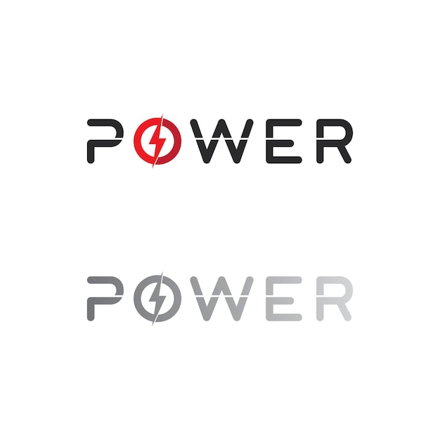 The power vector, flash ogo and thunderbolt and icon electricity illustration template design