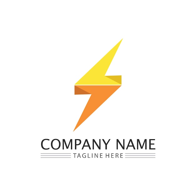 The power vector, flash ogo and thunderbolt and icon electricity illustration template design