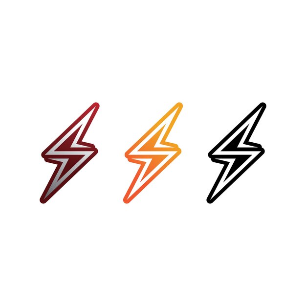 The power vector, flash ogo and thunderbolt and icon electricity illustration template design