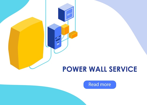 Концепция Power Wall в современном изометрическом стиле