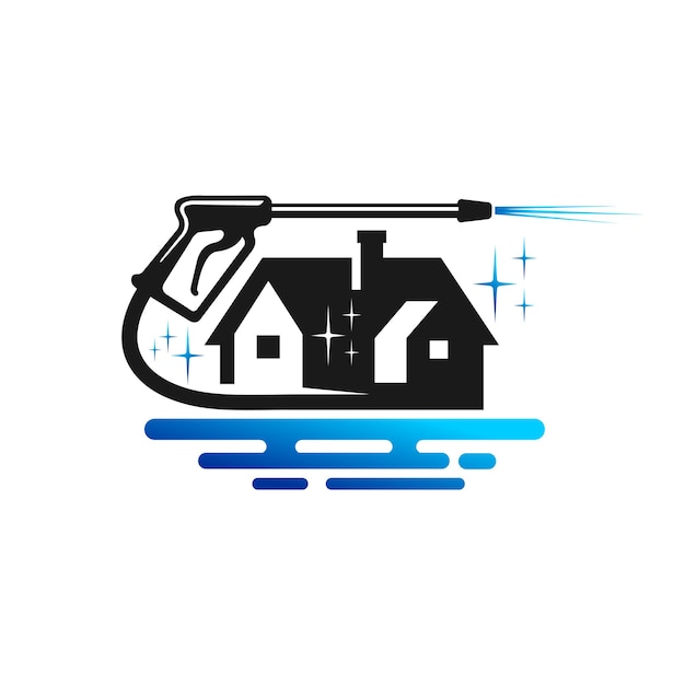 Vector power wash logo with home concept