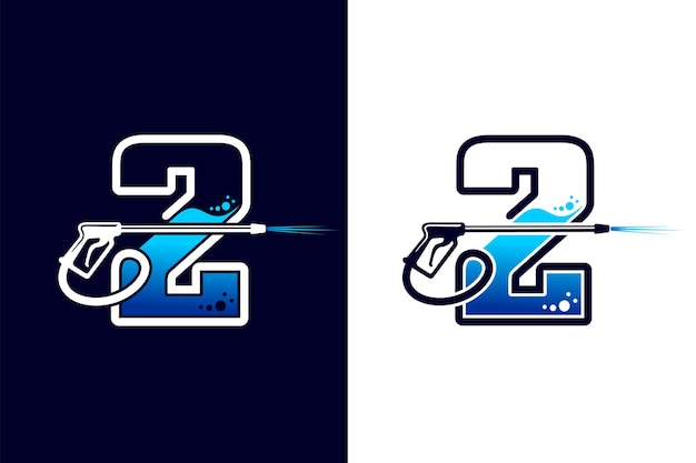 Логотип power wash с концепцией номер два
