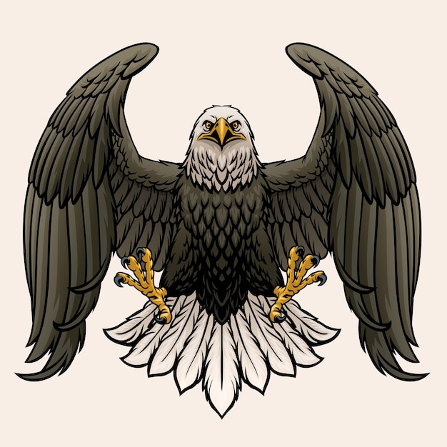 Powerful Bald Eagle Vector Illustration