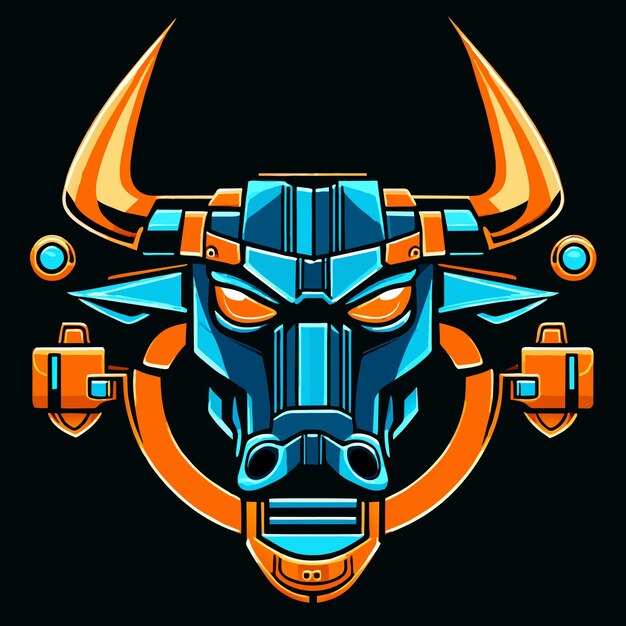 Vector powerful bull graphic on a black canvas