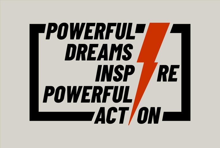 Vector powerful dreams motivational quotes typography slogan abstract design vector illustration