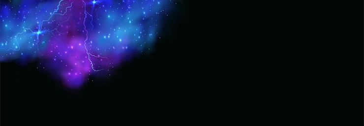 Vector powerful electrical current energy flash of lightning in a magic frame neon discharge in smoke