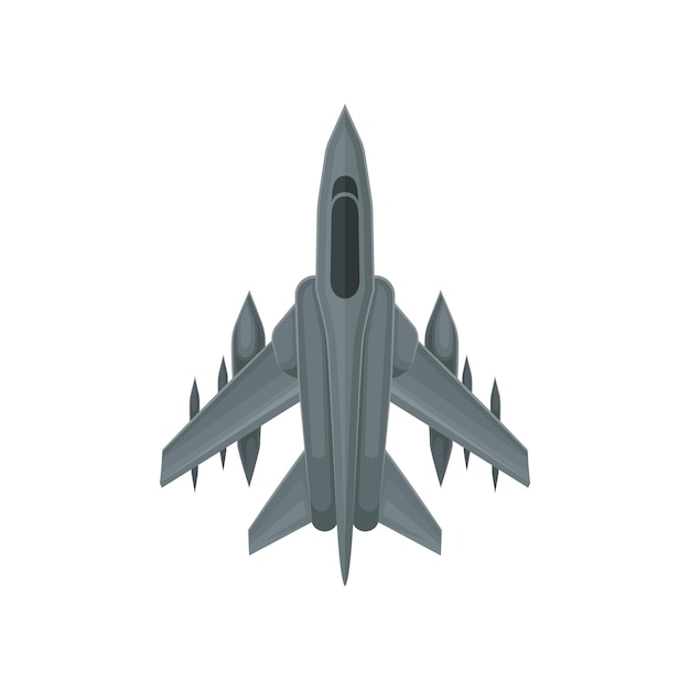 powerful fighter jet fast military aircraft aviation theme flat vector design for online mobile game