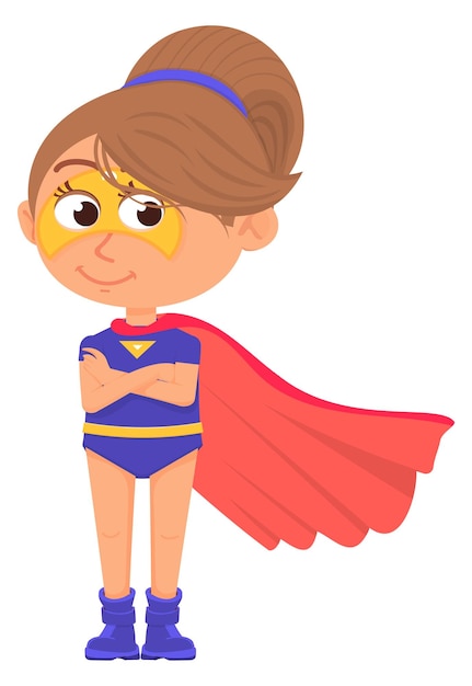 Powerful girl character kid superhero party costume