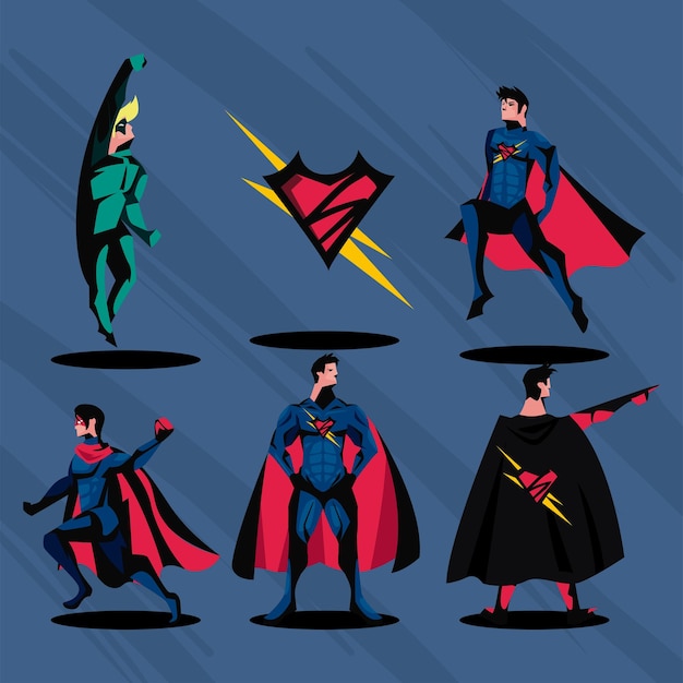 Vector powerful superhero items