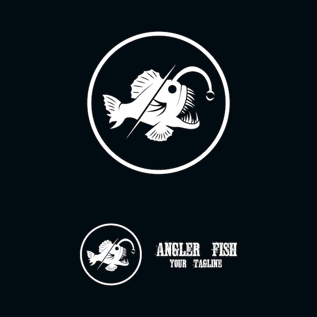 Powerful and unique angler fish logo vector