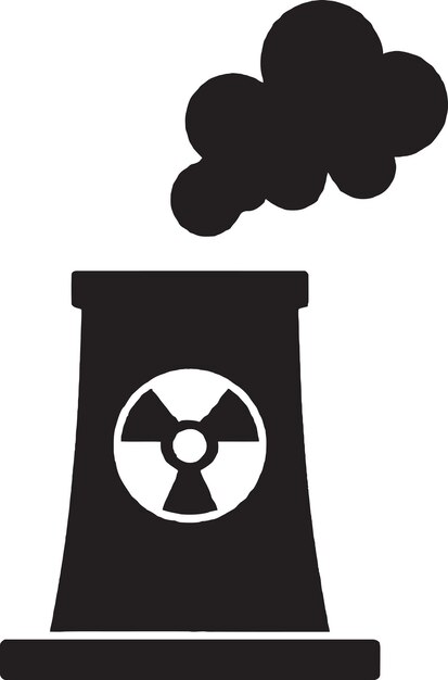 Powering the future nuclear reactor vector logo design icon (iconica di progettazione del logo del futuro reattore nucleare)