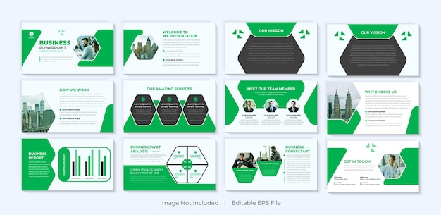 Design del modello di presentazione aziendale powerpoint con diapositive ppt