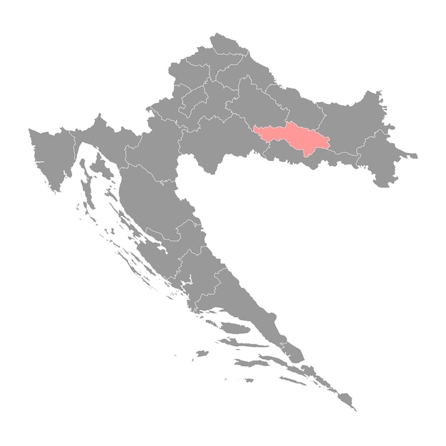 Вектор pozega slavonia звуковая карта подразделений хорватии векторная иллюстрация