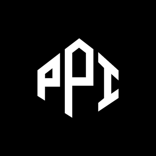 ポリゴンとキューブの形状のロゴデザイン (ppi) ヘクサゴン・ベクトル・ロゴ (ppi hexagon vector logo) ホワイト・ブラック・カラー (ppi monogram) ビジネス・アンド・リアルエステート・ロゴ