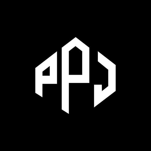 Vector ppj letter logo ontwerp met veelhoek vorm ppj veelhoek en kubus vorm logo ontwerp ppj zeshoek vector logo sjabloon witte en zwarte kleuren ppj monogram bedrijf en vastgoed logo