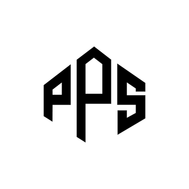 Дизайн логотипа PPS с буквами в форме многоугольника PPS дизайн логотипа в форме полигона и куба PPS шаблоны векторного логотипа гексагона белые и черные цвета PPS монограмма бизнес и логотип недвижимости