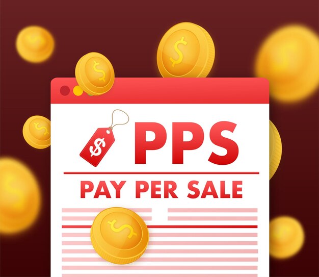 PPS Pay Per Sale business concept Vector stock illustration