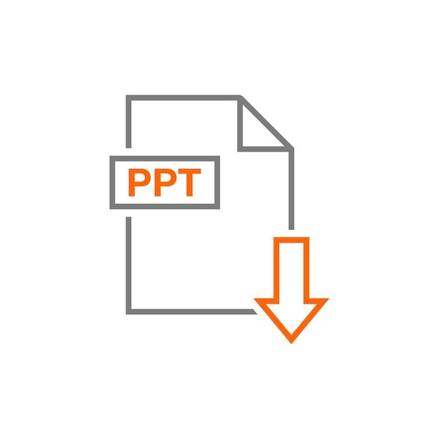 Modello vettoriale dell'icona di download del documento ppt