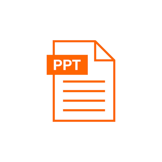 Modello vettoriale dell'icona di download del documento ppt