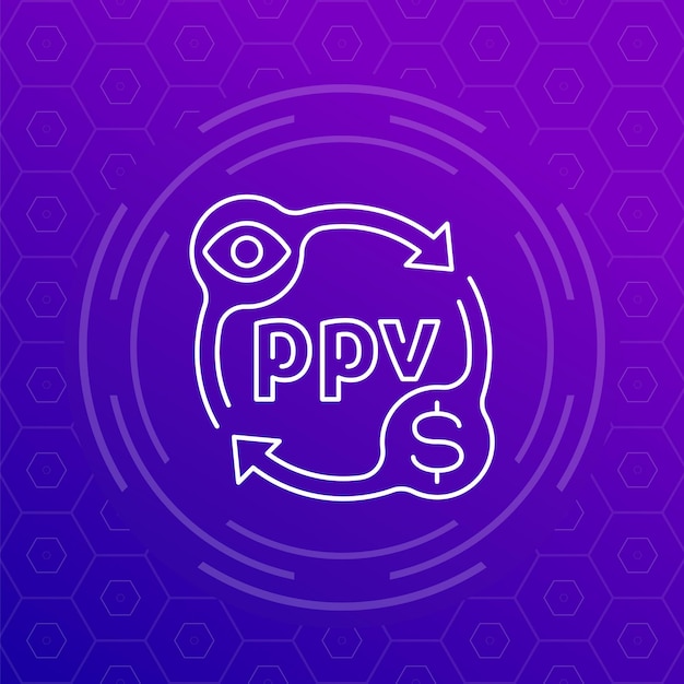 Vector ppv icon pay per view line vector design