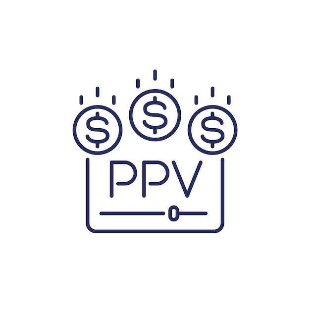 Vector ppv icon pay per view line vector