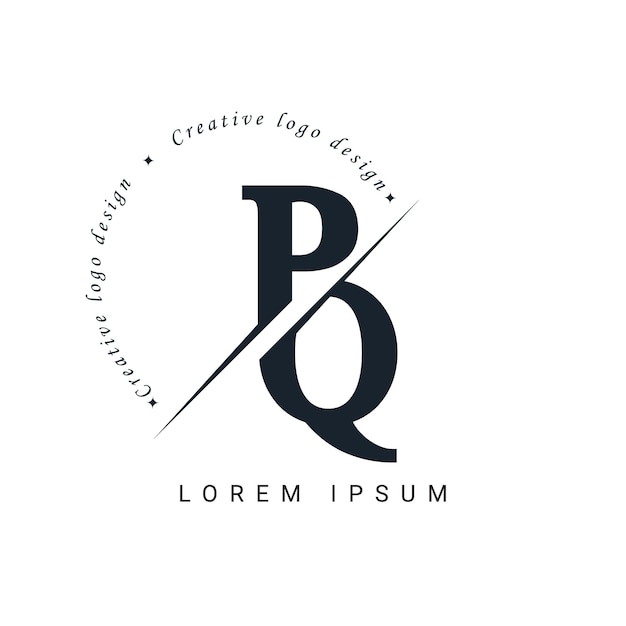 PQ Letter Logo Design with a Creative Cut Creative logo design