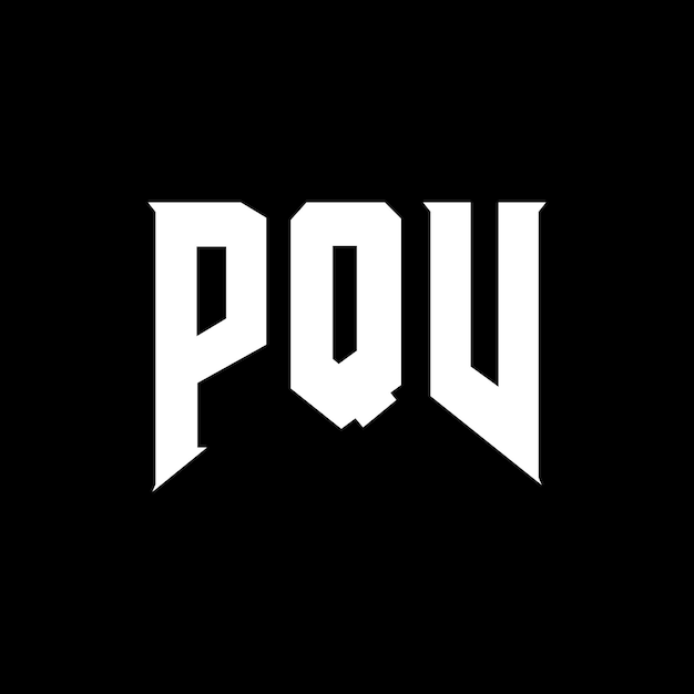 PQV 文字 ロゴ デザイン 黒と白の色合い PQV ベクトル PQV アイコン PQV アルファベット PQV