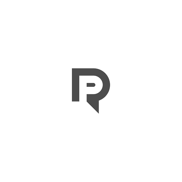 PR negative space logo letter