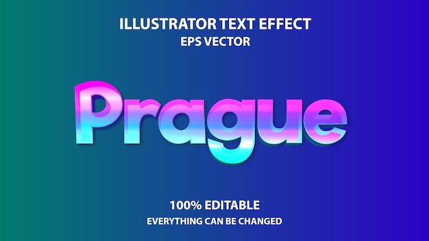 Vector praag bewerkbaar tekst effect