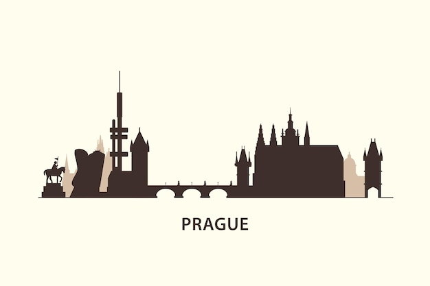 Vector praag skyline silhouet