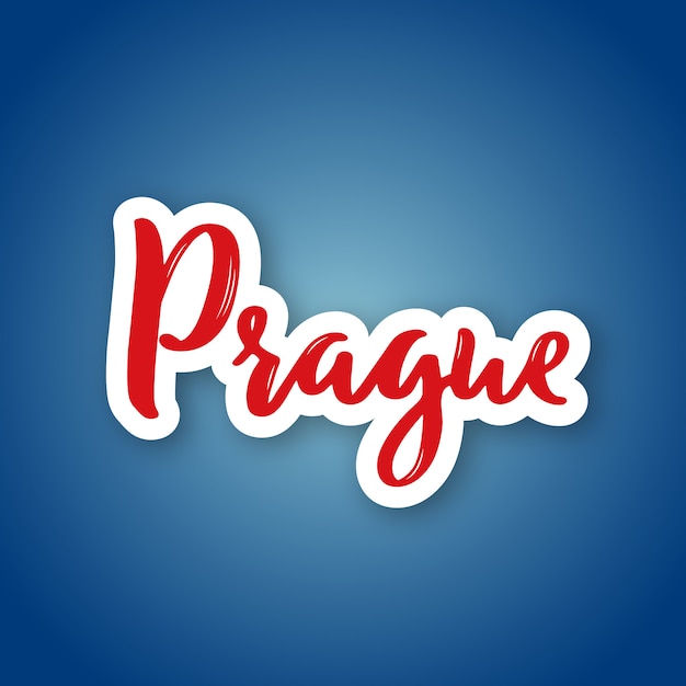 Praag Sticker met letters.