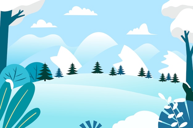 prachtig landschap na sneeuw in een koude winter